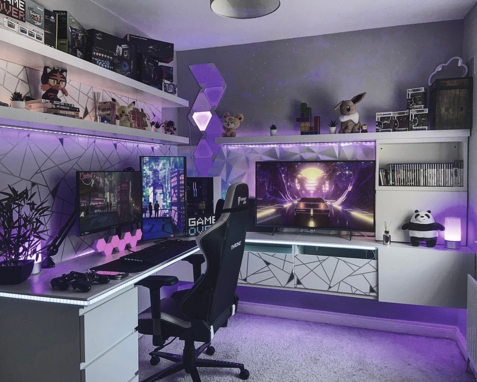 The Purple Gaming Bedroom Setup