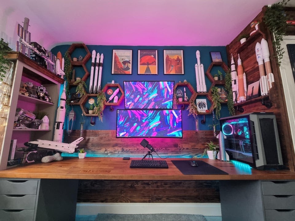 Multi-Themed Gaming Bedroom Setup