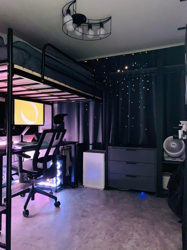 Space & Moon Inspired Gaming Bedroom