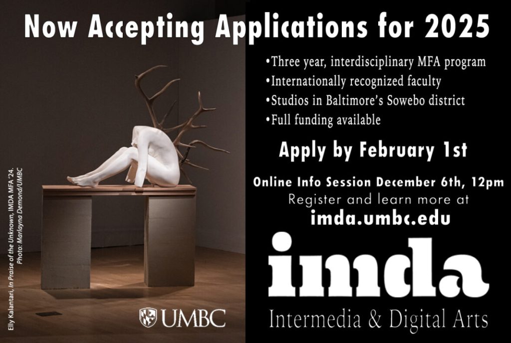 Master of Fine Arts in Intermedia and Digital Arts at the University of Maryland, Baltimore County (UMBC)