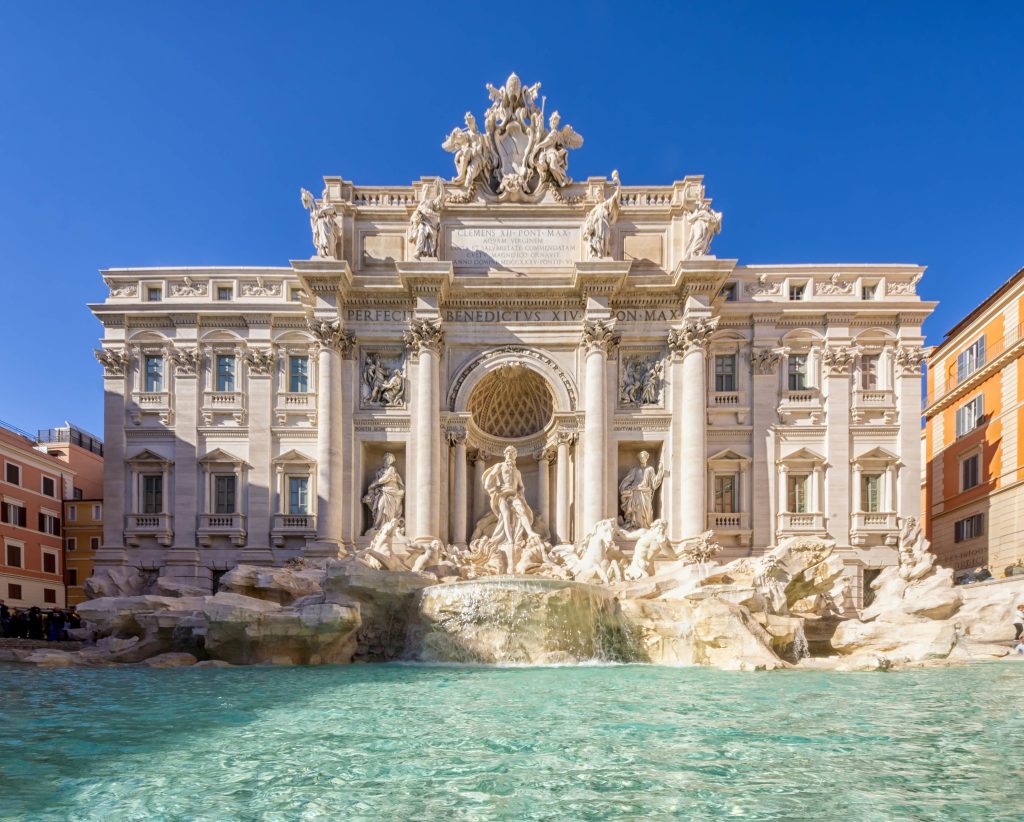 Trevi Fountain in Rome Acts as a Backdrop for Opulent Light Display