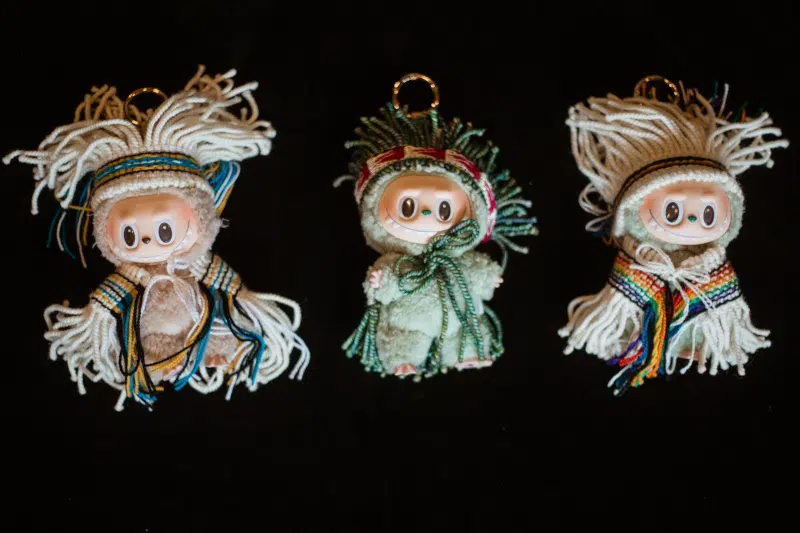 Native American Artist Adorns Labubus with Classic Chilkat Weaving Patterns