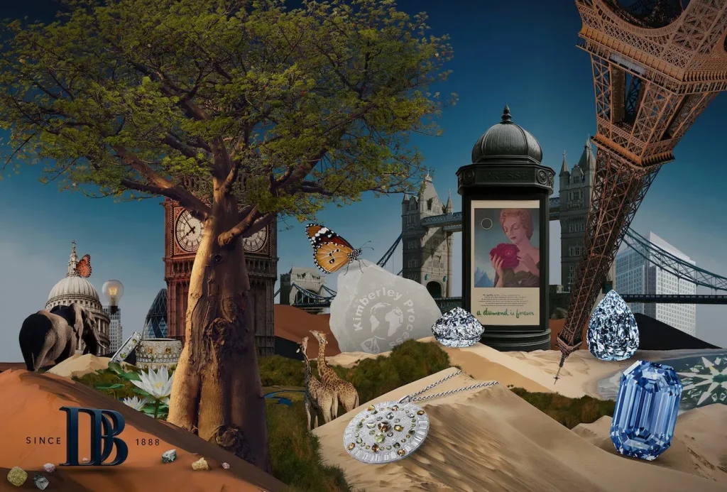 A Three-Dimensional Montage Depicts De Beers’ Diamond Narrative