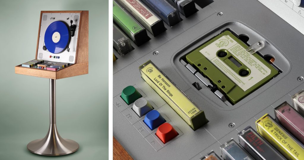 Personalized Wooden Music Cabinet for Playing Vinyl Records and Cassette Tapes Personalized Wooden Music Cabinet for Playing Vinyl Records and Cassette Tapes