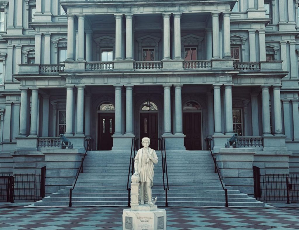 Trump Installs Controversial Columbus Statue Near White House