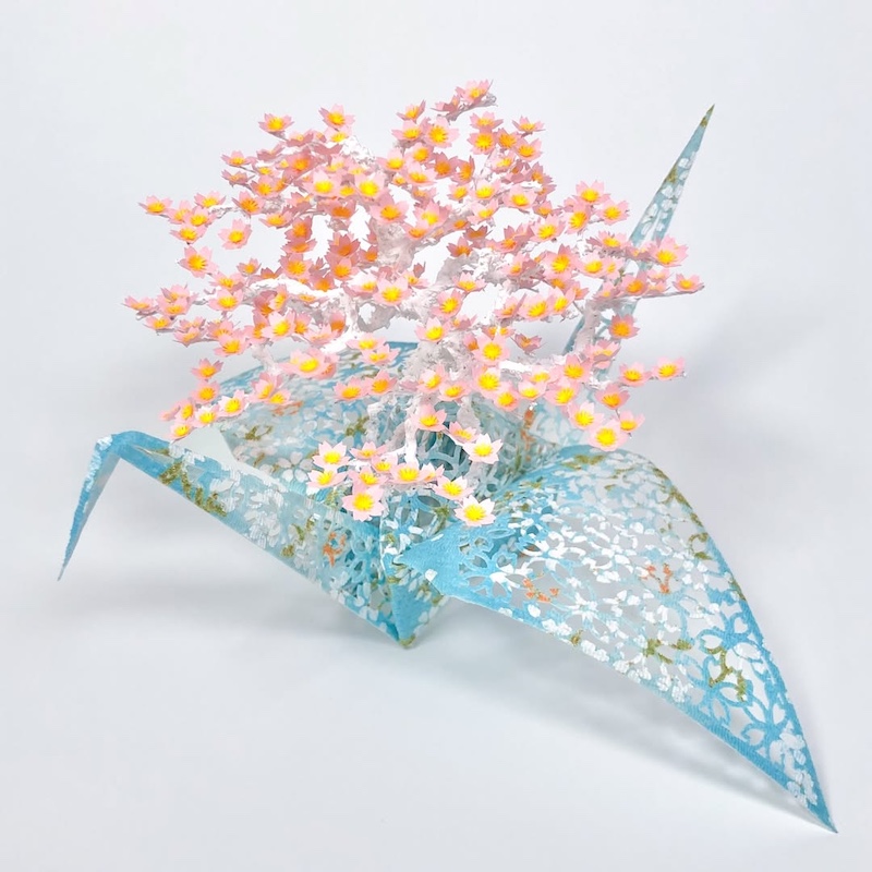 Japanese Artist Converts Paper Cranes into Intricate Miniature Sceneries
