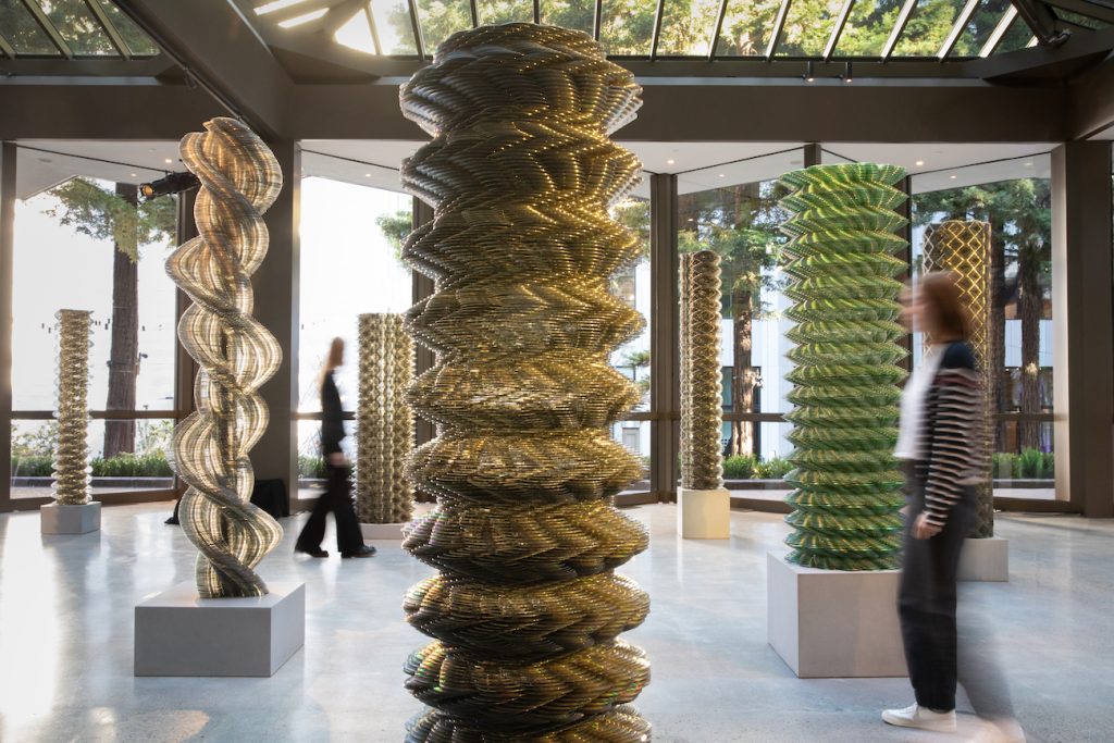 Outdated Compact Discs Converted into Ascendant Sculptures