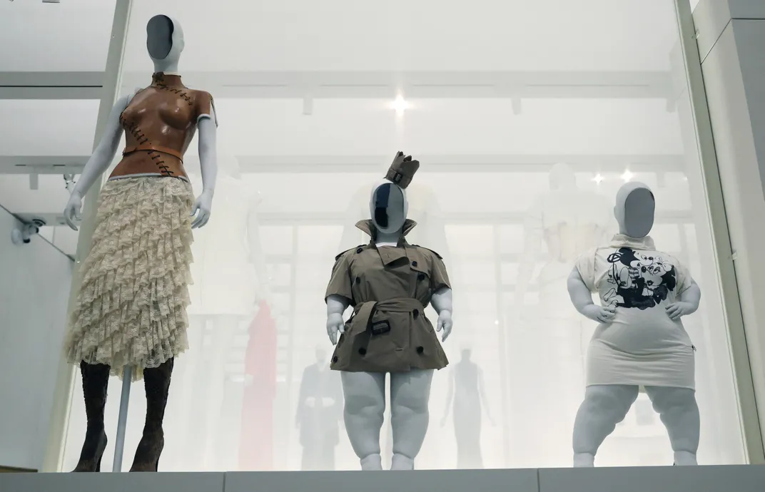 three mannequins on display